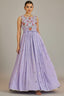 Light Purple Georgette Kurti with Embroidery - purple georgette saree embroidery