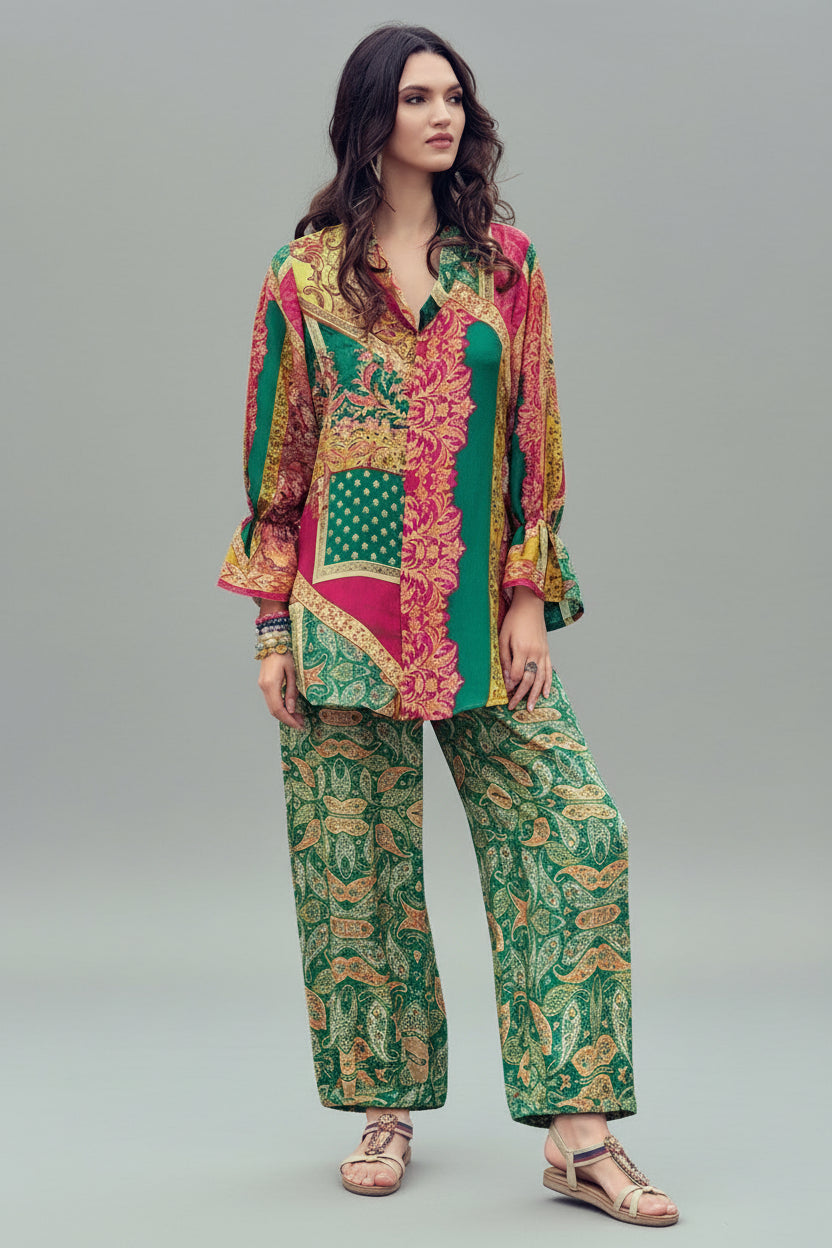 Muslin Digital Printed Patchwork Co-ord Set