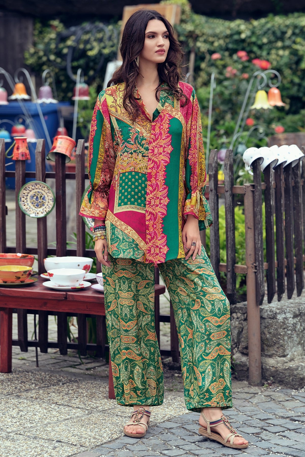 Muslin Digital Printed Patchwork Co-ord Set