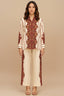 Cream Muslin Printed Co-Ord Set - cream muslin saree