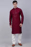 Maroon Sequin Embroidered Kurta Pajama in Rayon - red rayon saree embroidered