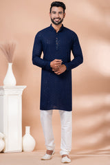 Sequin Embroidered Kurta Pajama