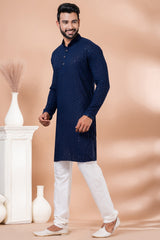 Sequin Embroidered Kurta Pajama