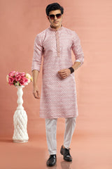 Cotton Digital Checks Printed Kurta Pajama
