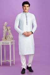 Cotton Checks Printed Kurta Pajama