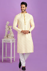 Cotton Checks Printed Kurta Pajama