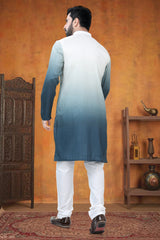 Blue Ombre Art Silk Kurta Pajama