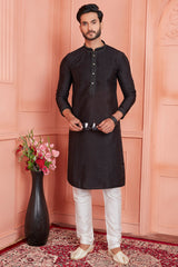 Brocade Jacquard Silk Kurta Pajama
