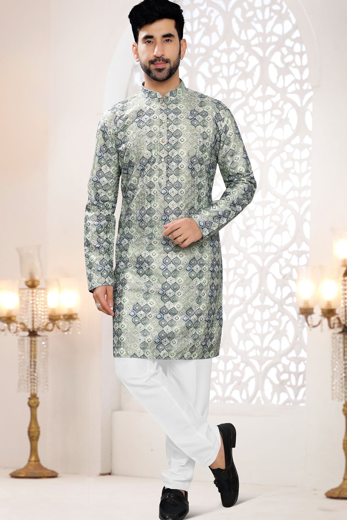 Rayon Silk Printed Kurta Pajama
