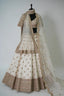 Off White Raw Silk Zari Sequin Embroidery Lehenga