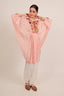 Light Pink Silk Intricate Thread Embroidery Kaftan Style Top - pink silk saree embroidery