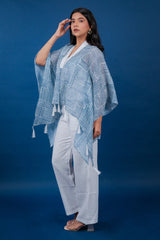 Off White Cotton Stripe Printed Co-Ord Set