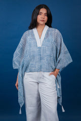 Off White Cotton Stripe Printed Co-Ord Set