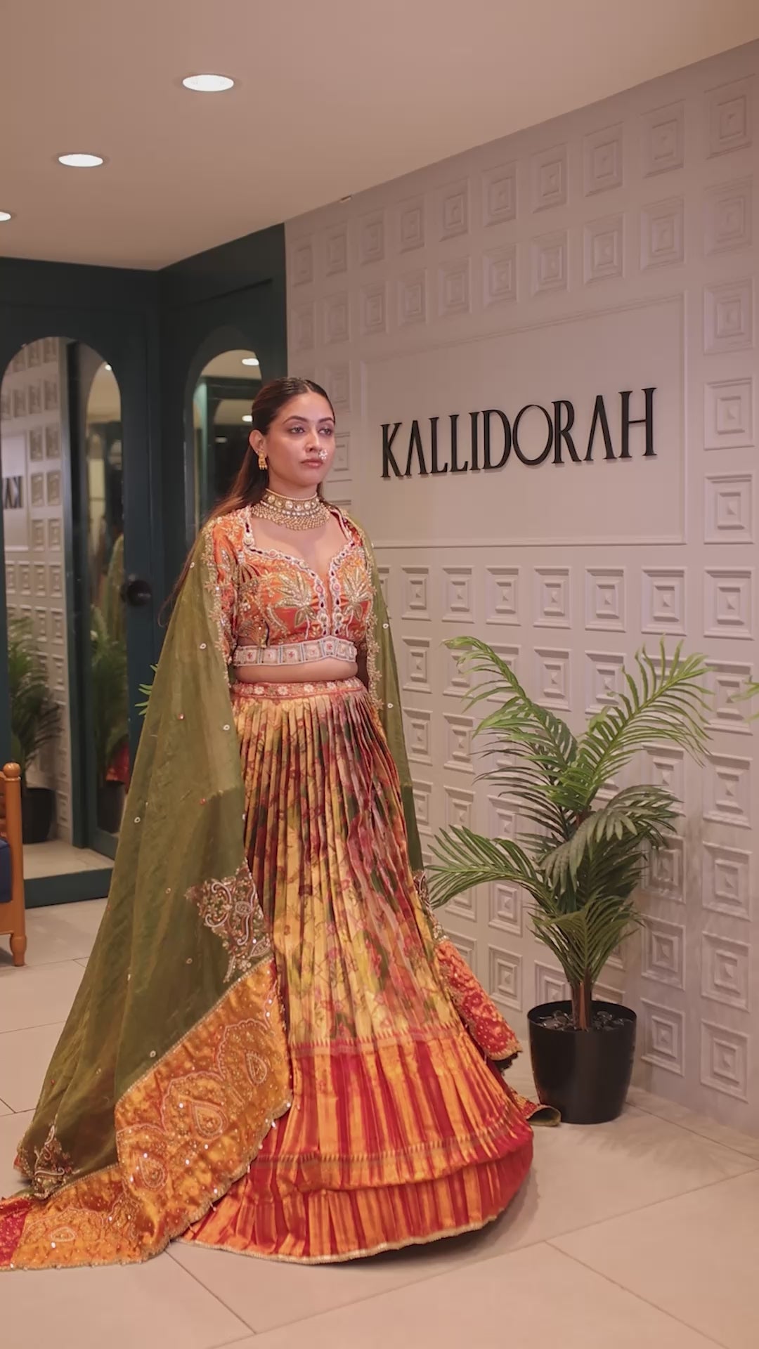 Rust Orange and Golden Tissue Silk Traditional Lehenga with Handworked Blouse - gold silk saree