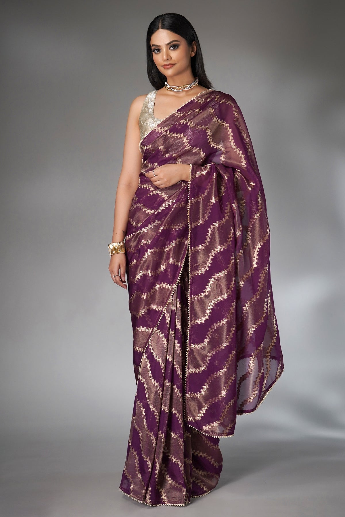 Purple Tissue Weaving Saree