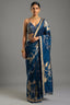 Blue Silk Saree with Zari Weaving - blue silk saree zari