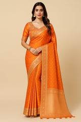 Tissue Silk Woven Saree with Floral Border