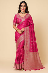 Tissue Silk Woven Saree with Floral Border