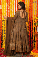 Georgette Sequin Embroidered Anarkali Suit