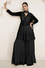 Georgette Peplum Palazzo Suit with Handworked Bodice